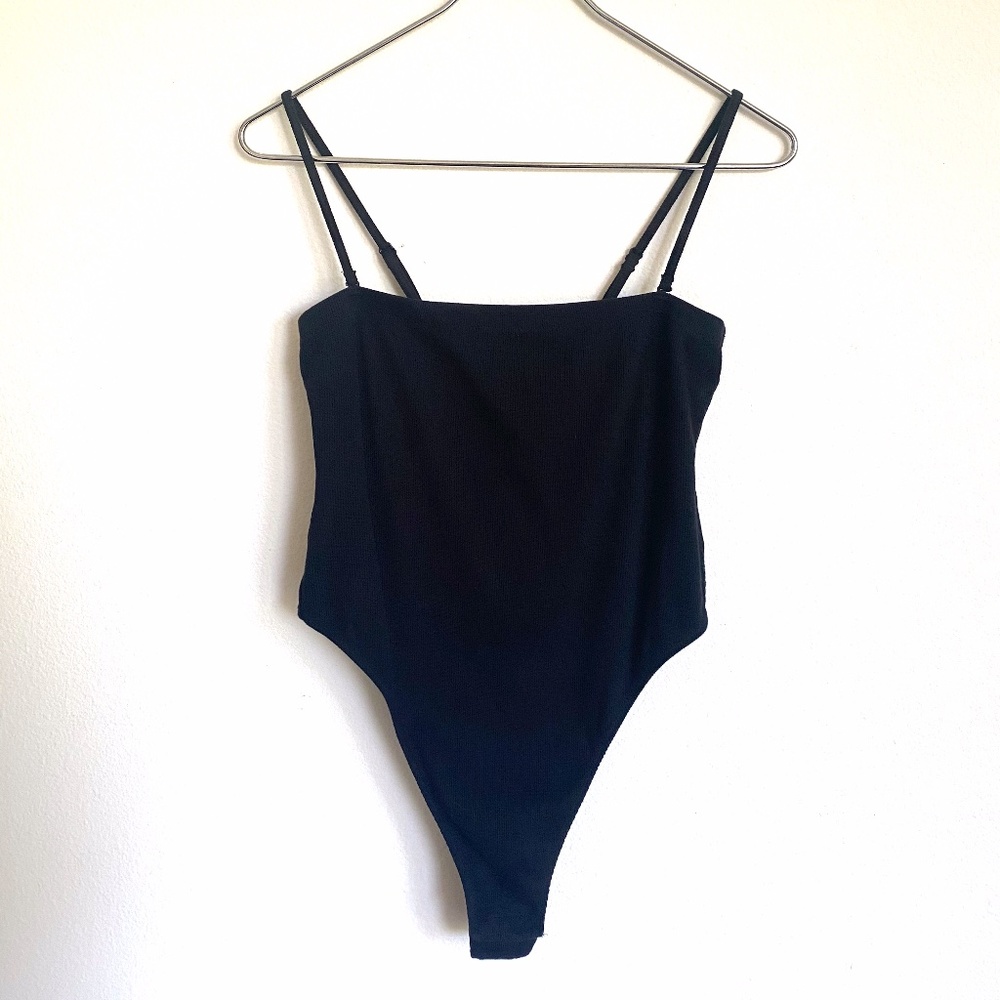 "Inamorata" "Canal" Black ribbed bodysuit